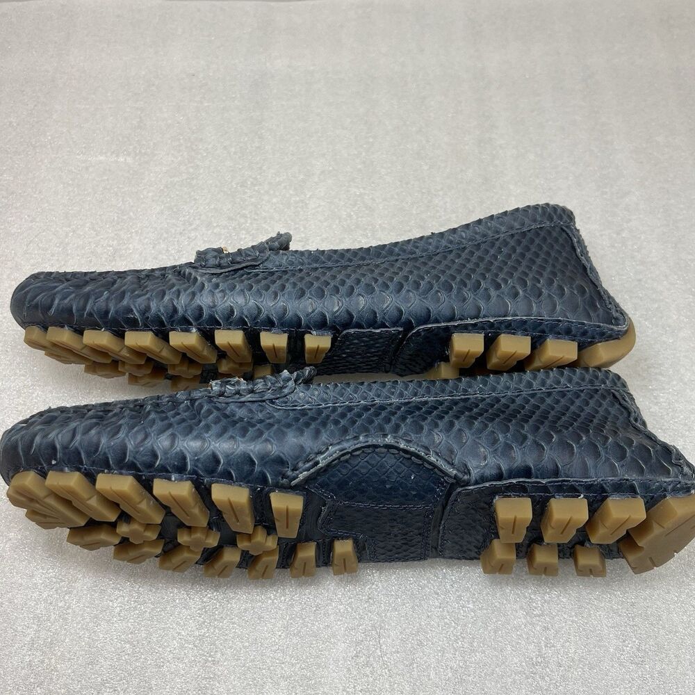 Coach Arlene Leather Loafer Alligator Pattern Teal Blue Womens Sz 11B Slip On - Picture 9 of 13